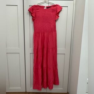 Adorable Pink Ruffle Sleeve Dress